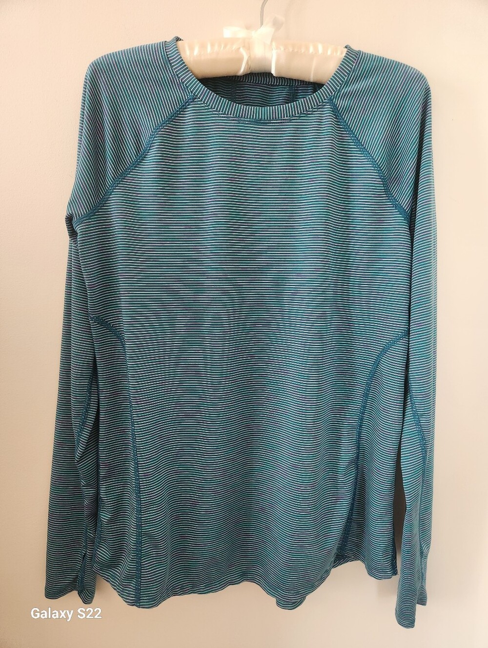 Tek Gear Green Striped Long-Sleeve Tee